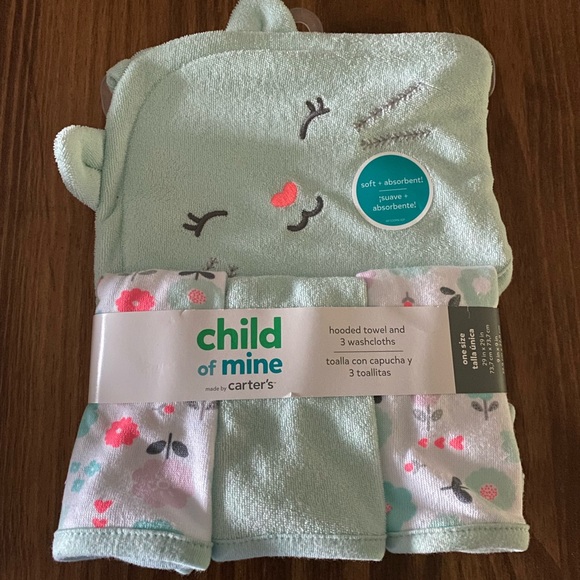 Child of Mine hooded towel and 3 wash cloth - Picture 1 of 4